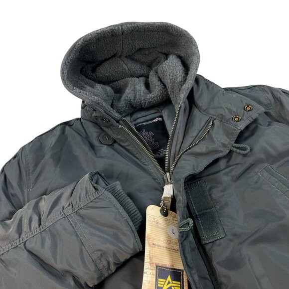 Alpha Industries Lady Cobbs Parka Womens Size L Insulated Jacket Gun Metal NWT - Picture 6 of 14